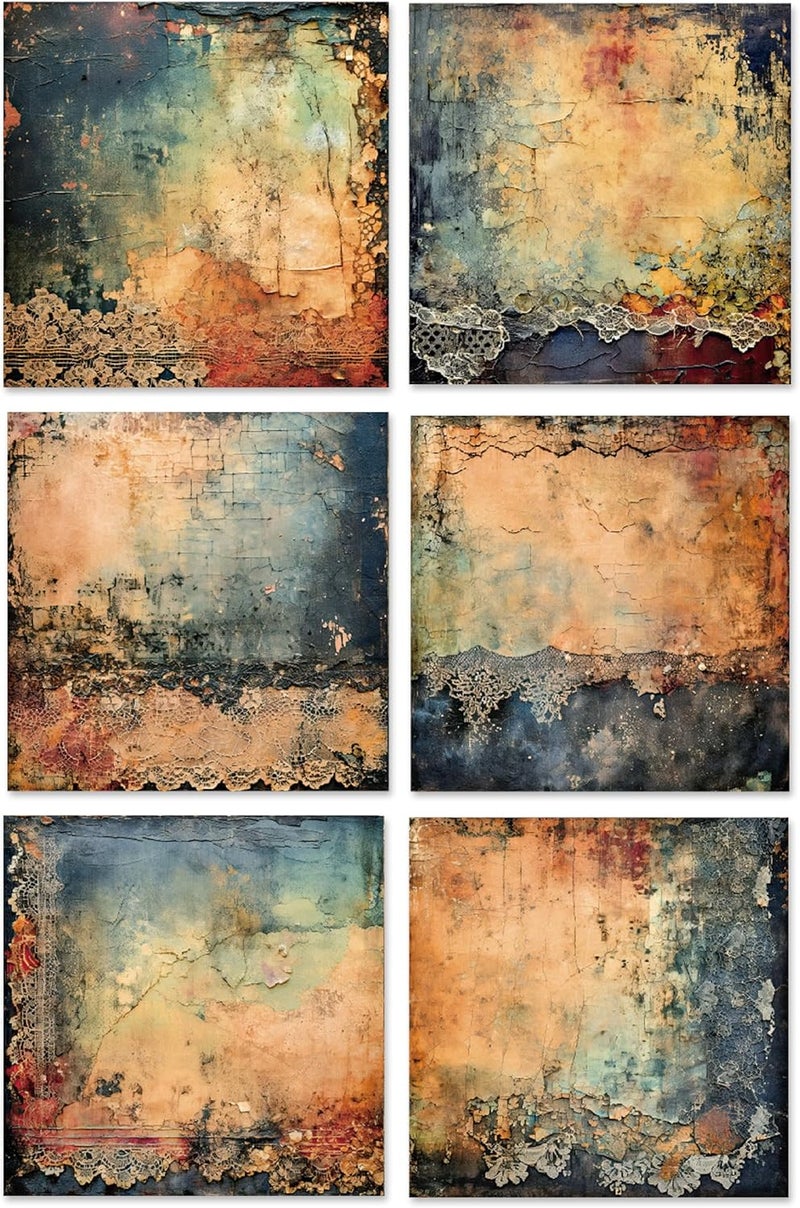 WLXTREE Scrapbook Paper,24 Sheets Vintage Decorative Craft Scrapbooking Paper Pad 6x6 Single-Side Printing Junk Journal Background Paper for Card Making Art Album Collage Scrapbook Supplies - Image 5